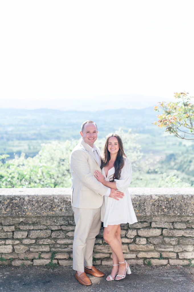 Close-up portrait of the couple during their Gordes engagement session